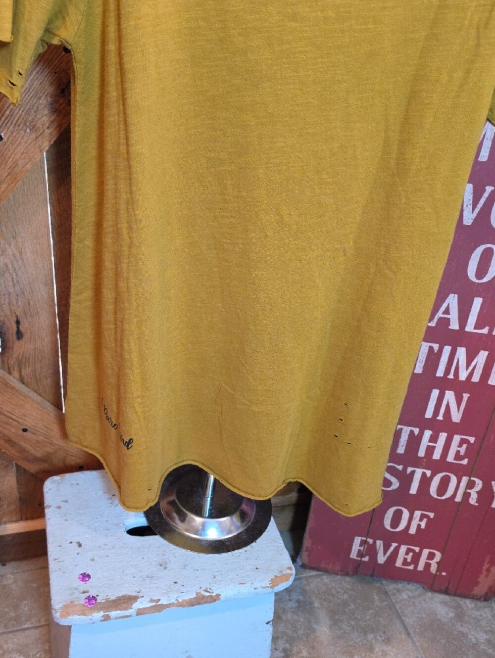 149p Mustard Short Sleeve Graphic Tee - Women - Picture 8 of 10